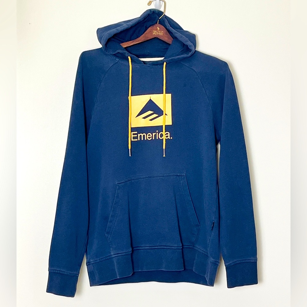 Vintage‎ Emerica Hoodie Men’s Small Navy Blue Y2K Aesthetic Skateboarding